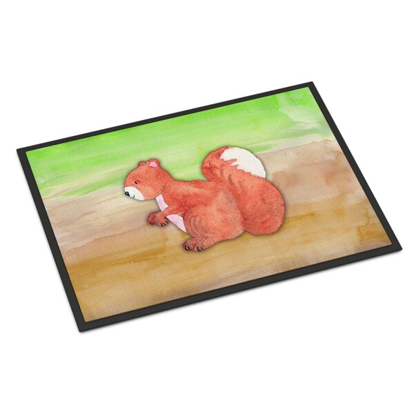 Carolines Treasures 24 x 36 in. Squirrel Watercolor Indoor or Outdoor Mat BB7431JMAT - main